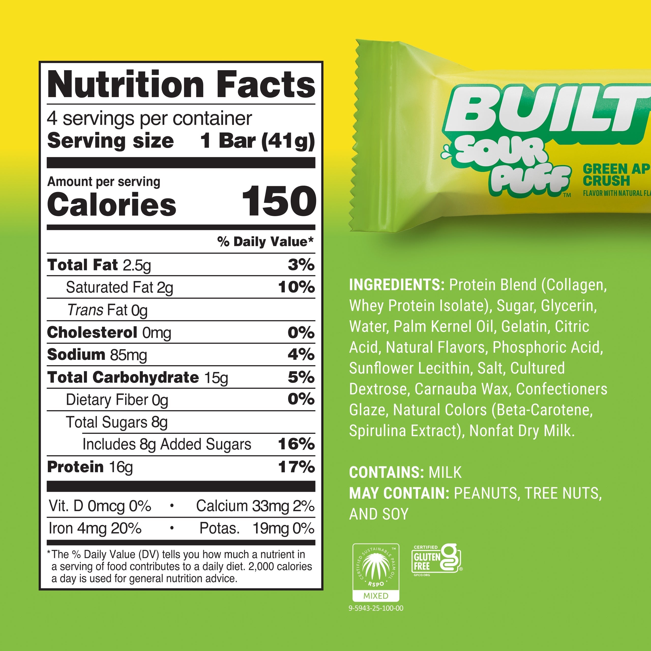 Green Apple Crush Sour Puff 4ct