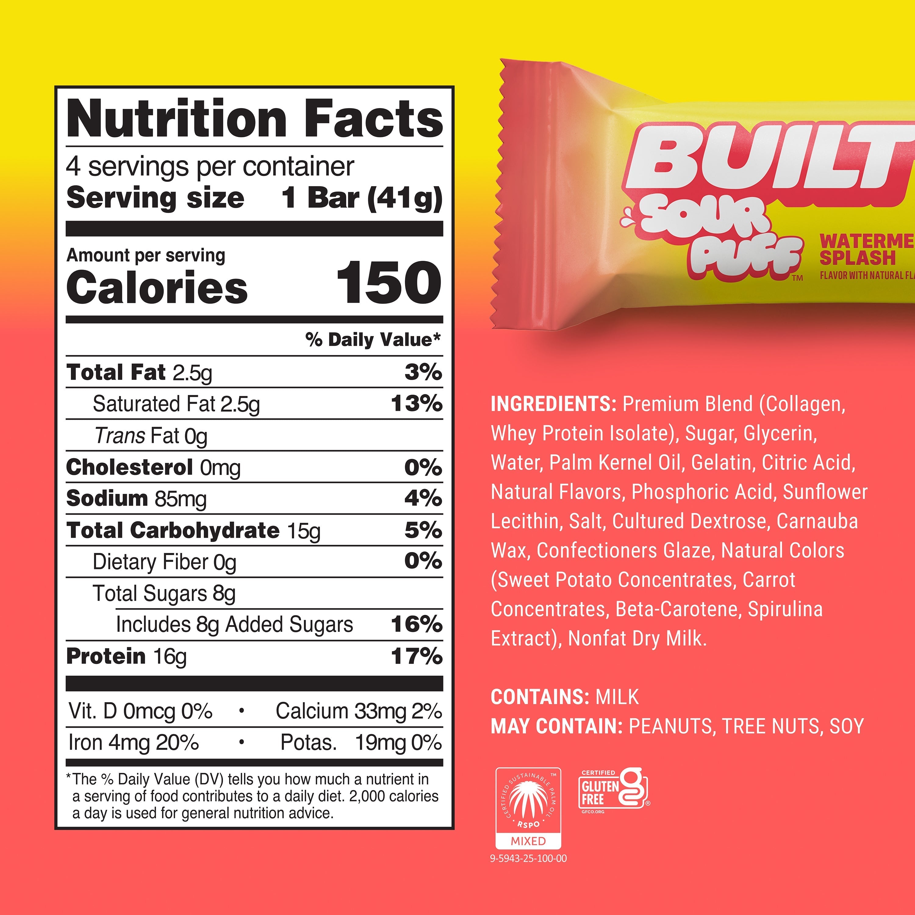 Watermelon Splash Sour Puff 4ct